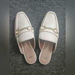 Zara chain link mules